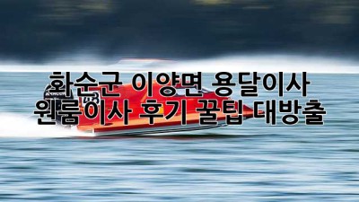 화순군 이양면 용달이사🚚💨 원룸이사 후기, 꿀팁 대방출🍯
